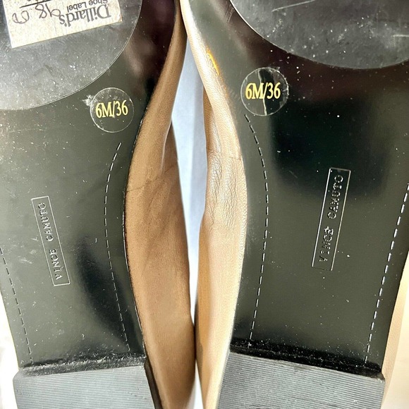 Vince Camuto Size 6 Jemilla Ballet Flat Beige Tan Nude Embossed Leather Shoes - Picture 15 of 15